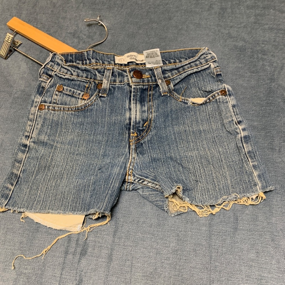 Levi's 514 Shorts Womens 10 Regular Fit Blue Denim Cotton Stretch Slim Straight